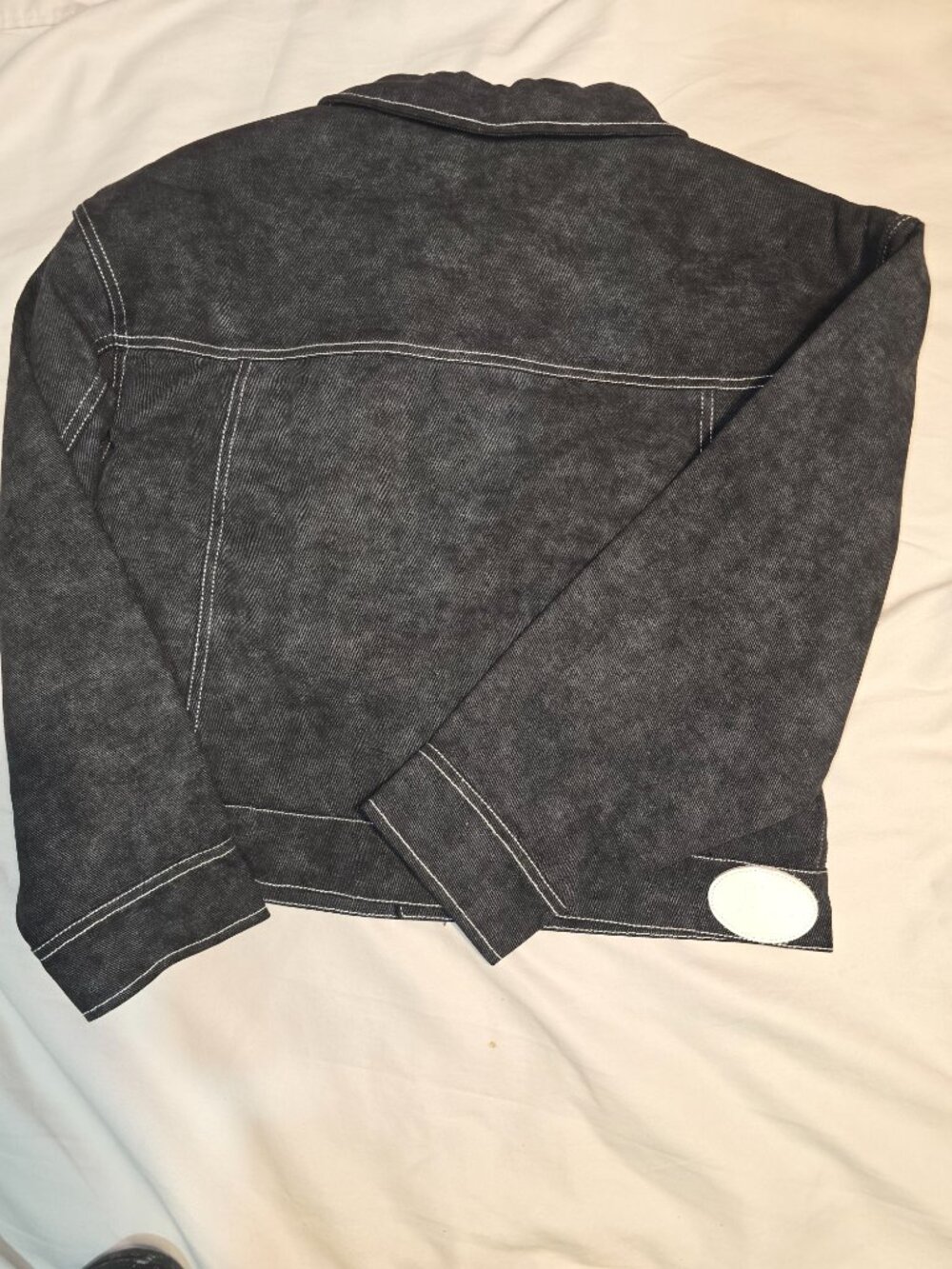 HONOR the GIFT Black Cropped Jean Jacket Womens Size SMALL - Picture 3 of 3